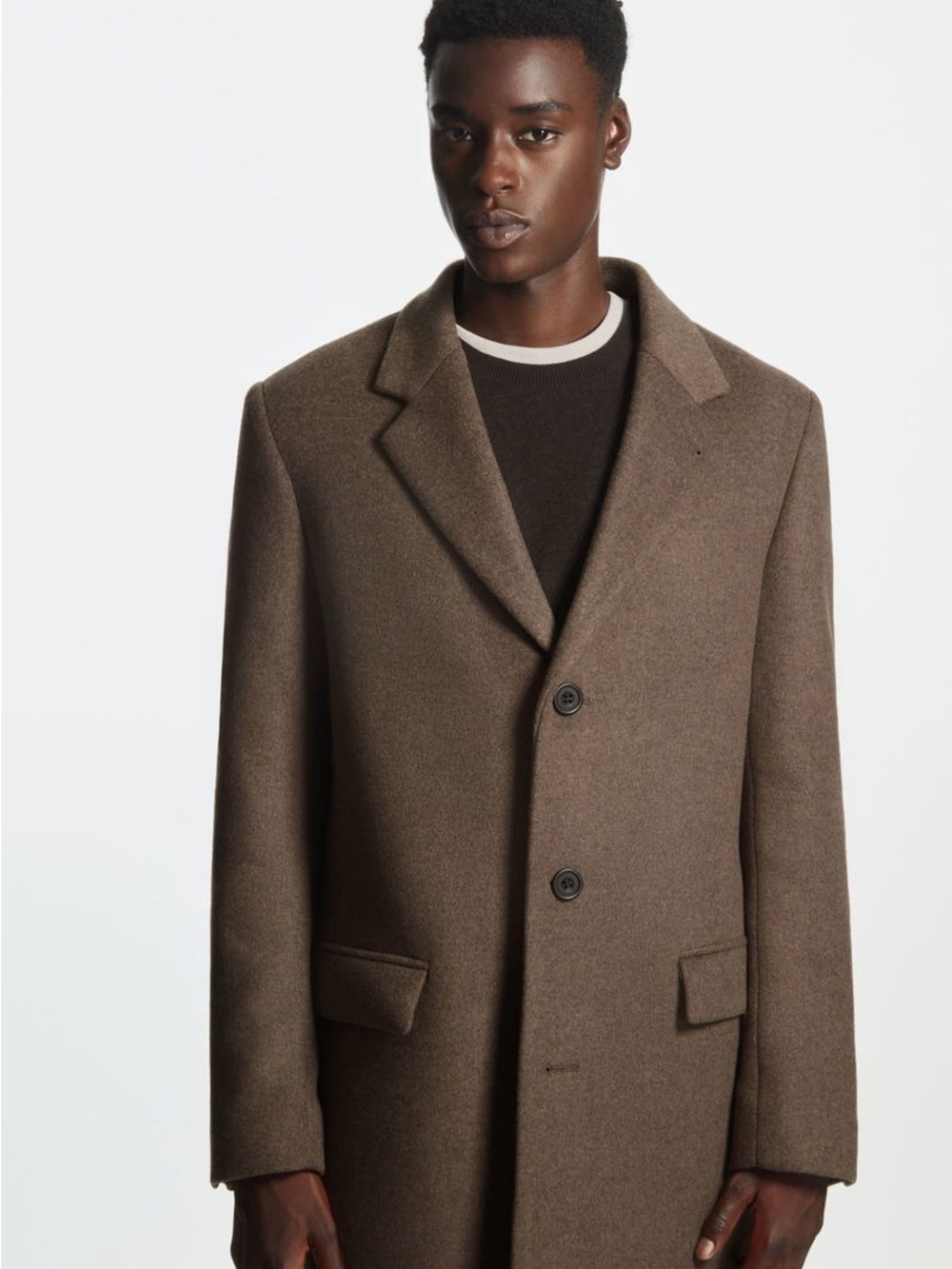 COS Men’s Regular Fit Wool-Blend Classic Brown Coat £200 MSRP – 38R